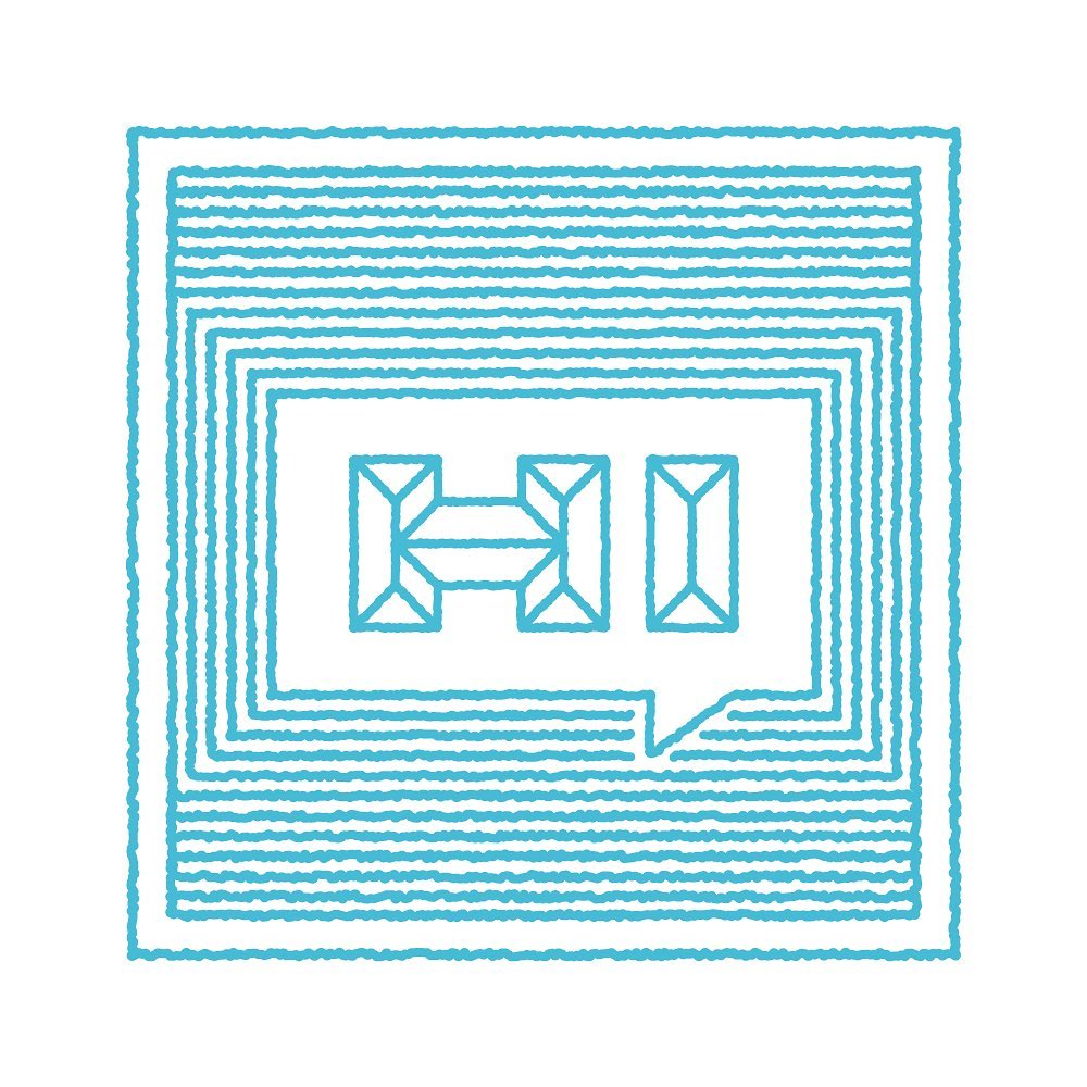 Speech bubble with the word 'Hi' inside